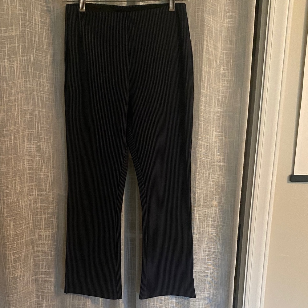 Sophisticated Navy Pinstripe Slight Flared Leg Women's Pants